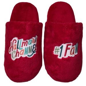 NEW Hallmark Red Women's Slippers Cozy Christmas Holiday Shoes 7